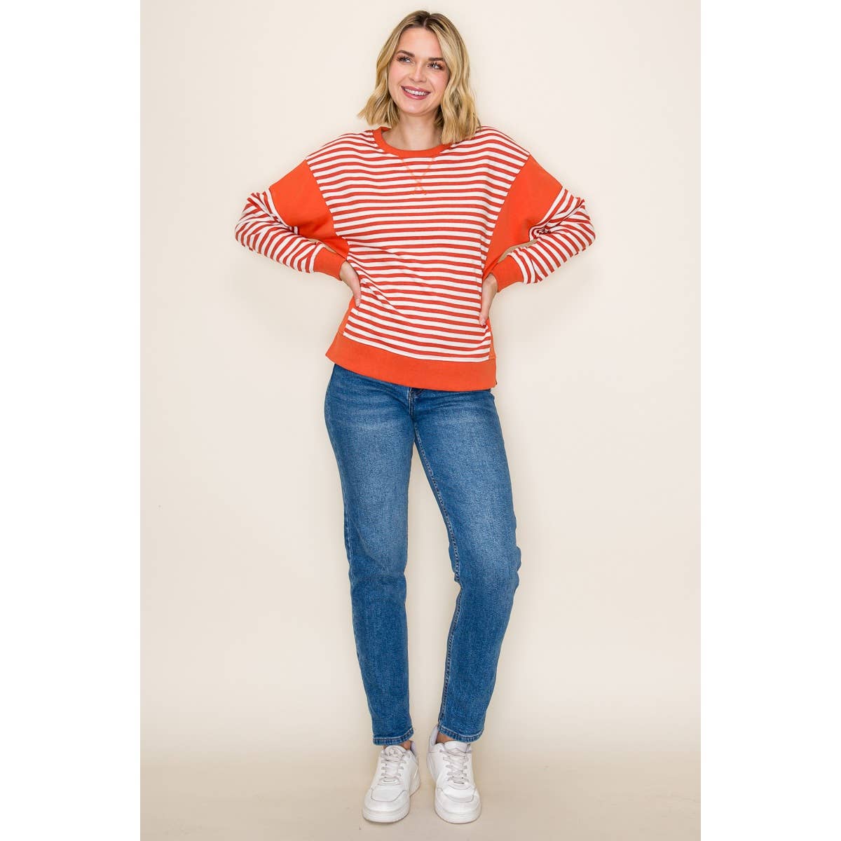 Stripe Sweatshirt - Orange