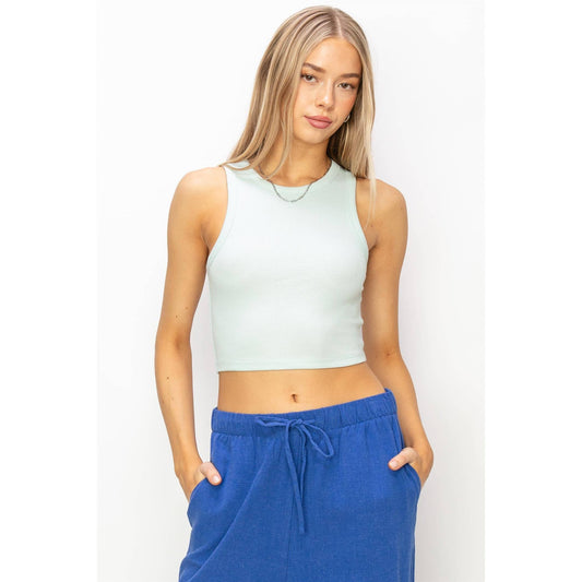 Ribbed Crop Tank: MINT