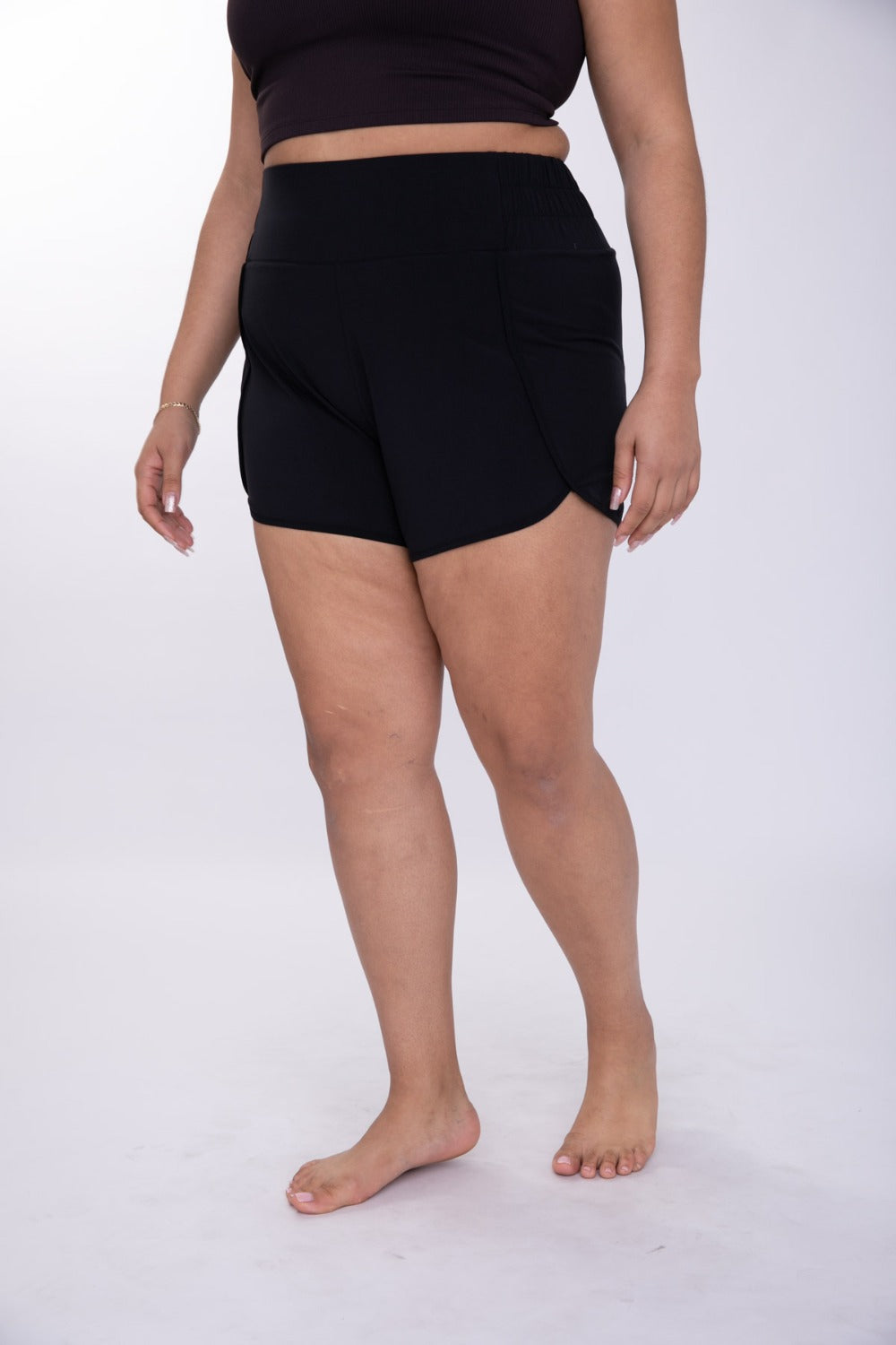 CURVY Highwaist Athleisure Split Shorts