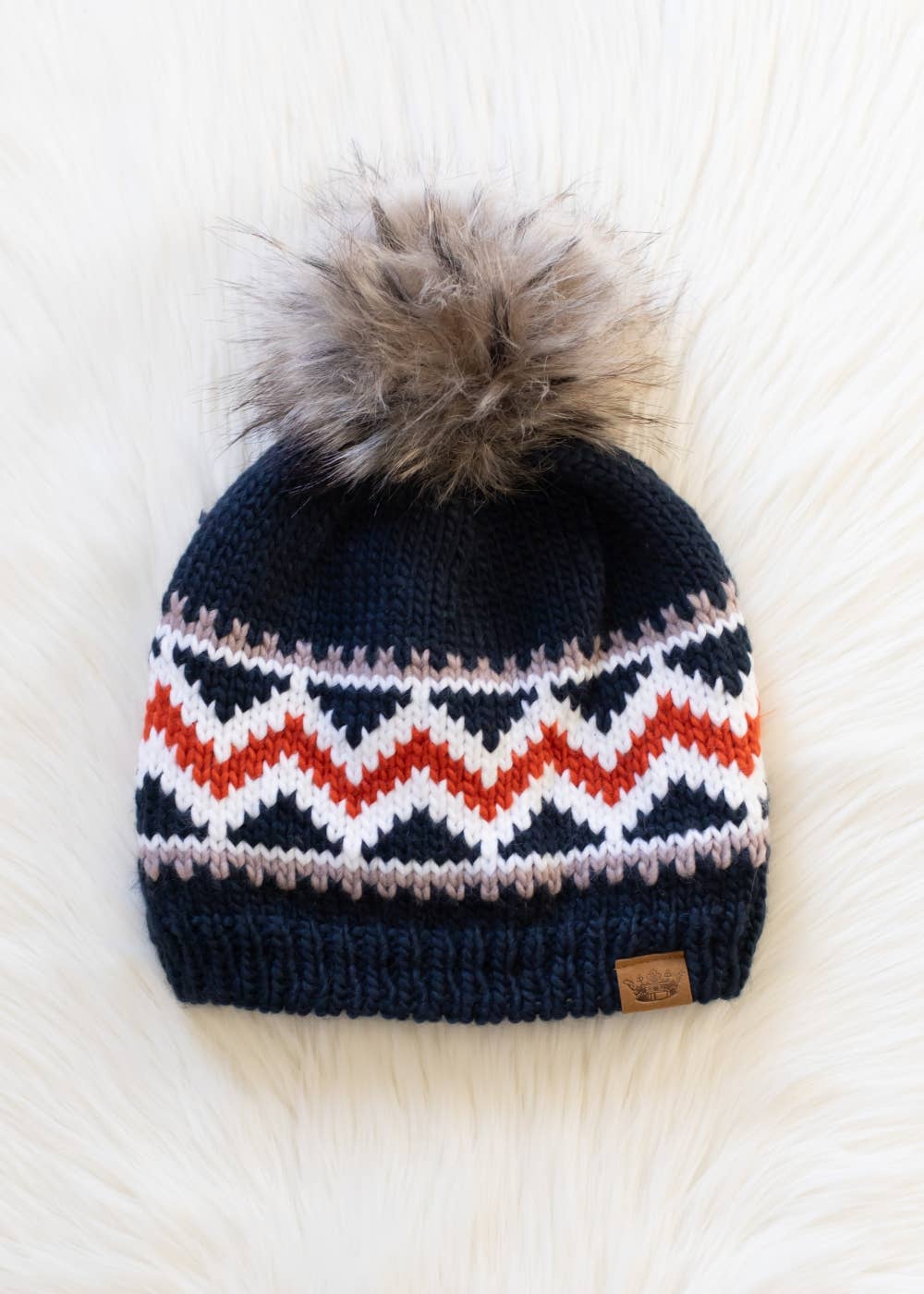 Patterned Pom Hat