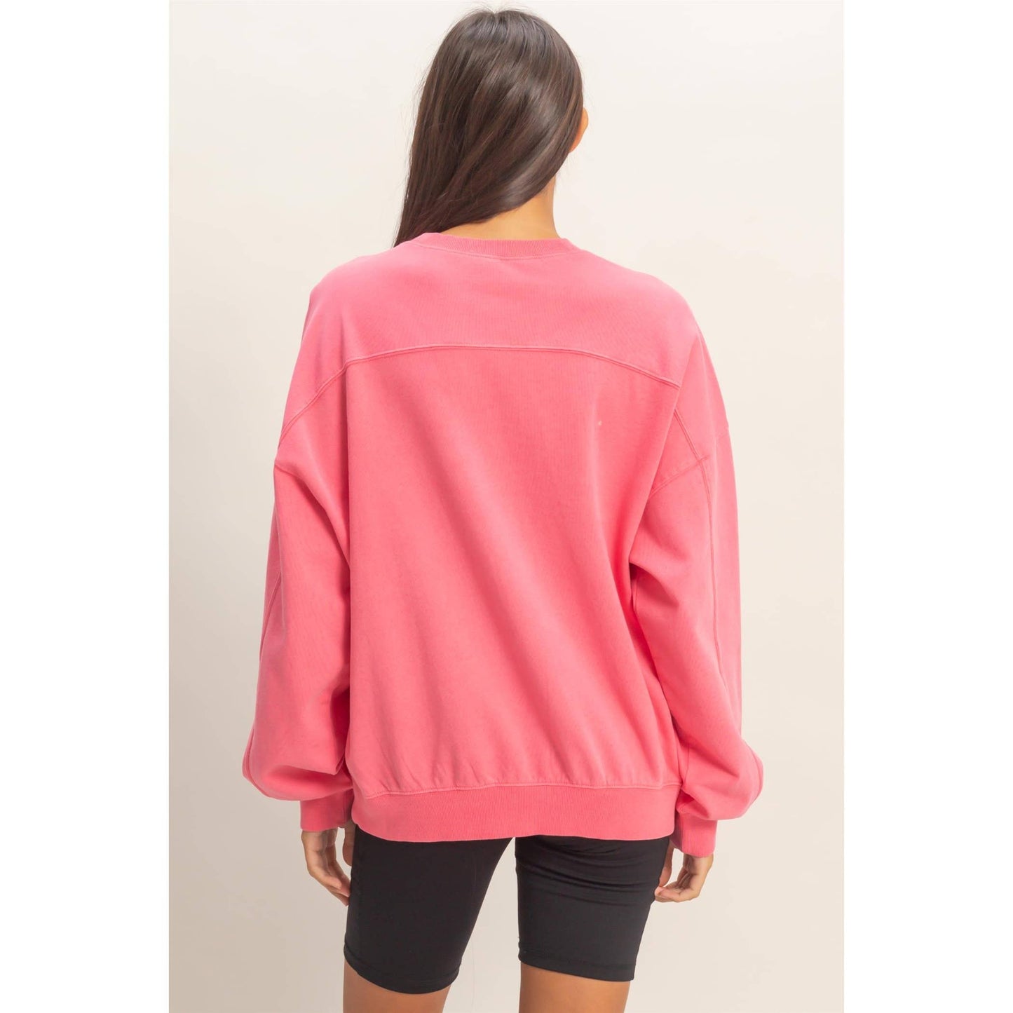 Ribbed Crew Neck Sweatshirt