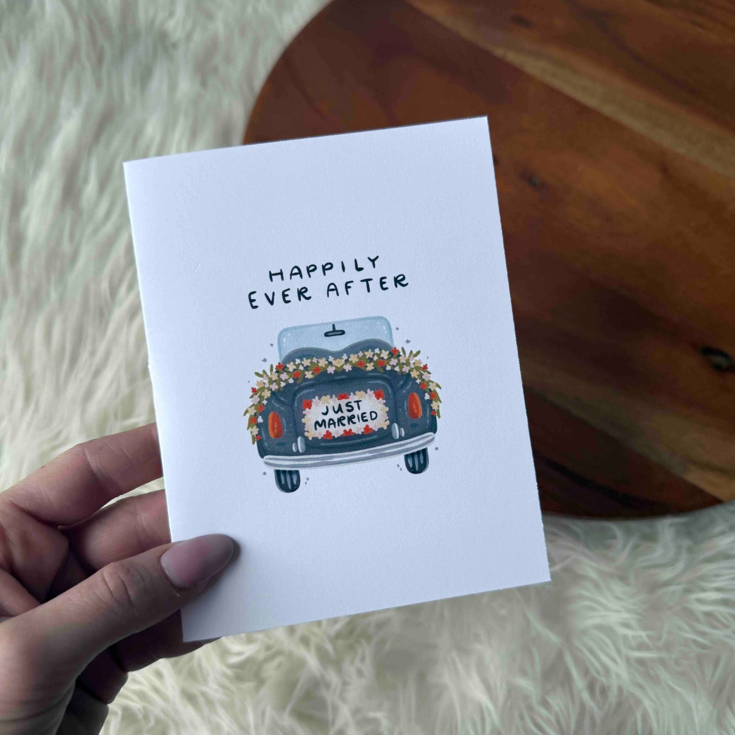 "Happily ever after" Just Married Wedding Card