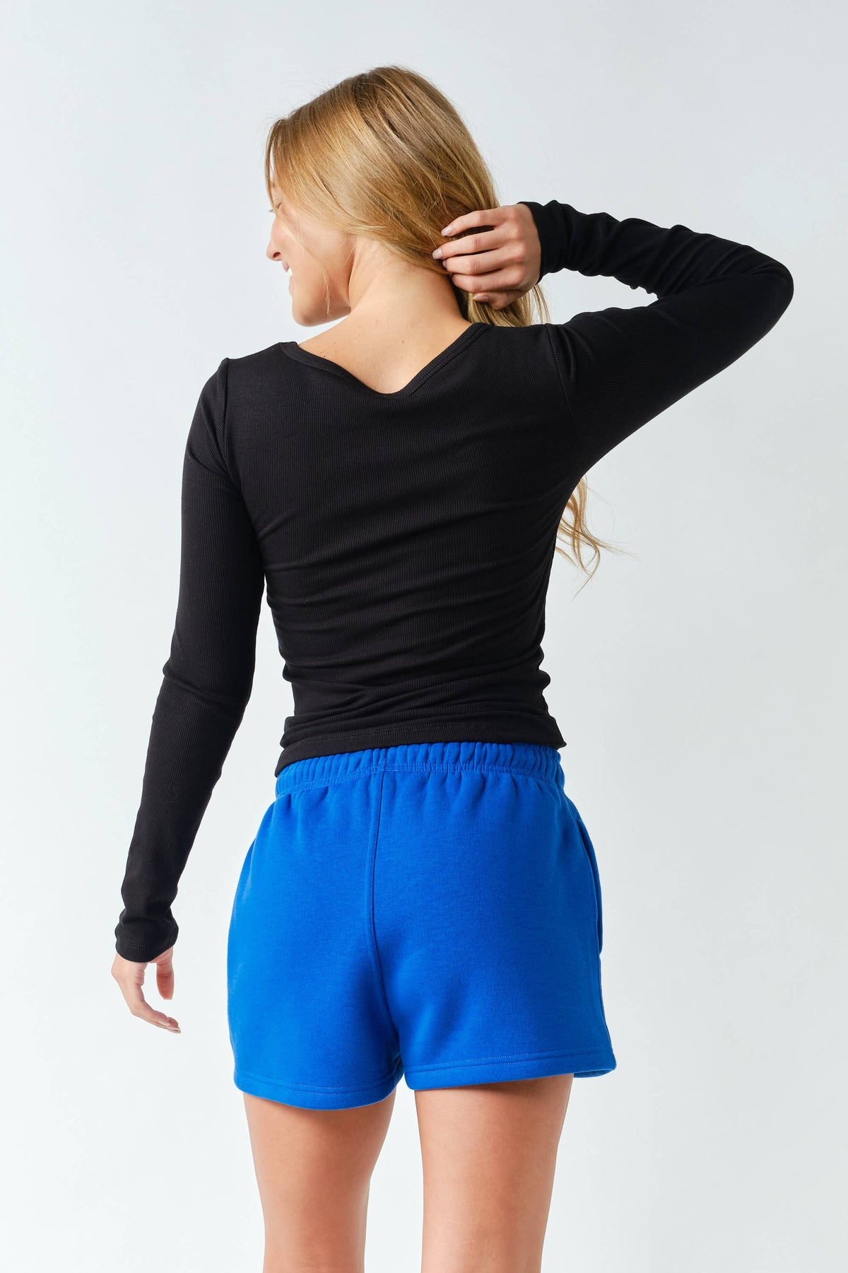CoreClassic Micro-Ribbed Built-In Bra Long Sleeve Top: PLUM PINK