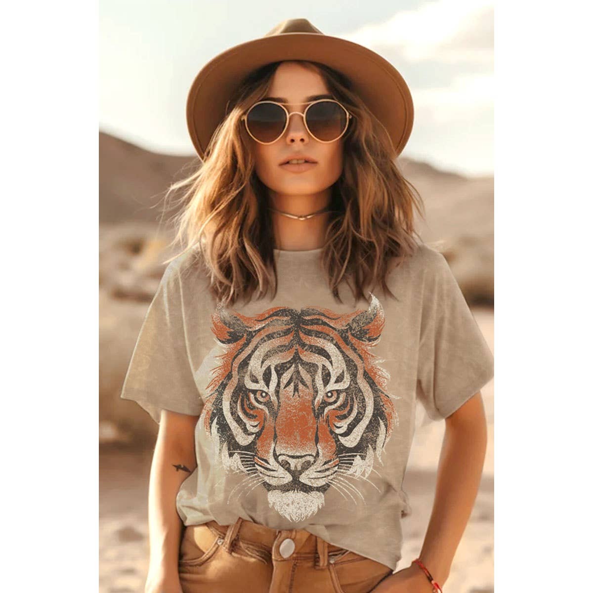 TIGER BIG FACE MINERAL GRAPHIC TEE