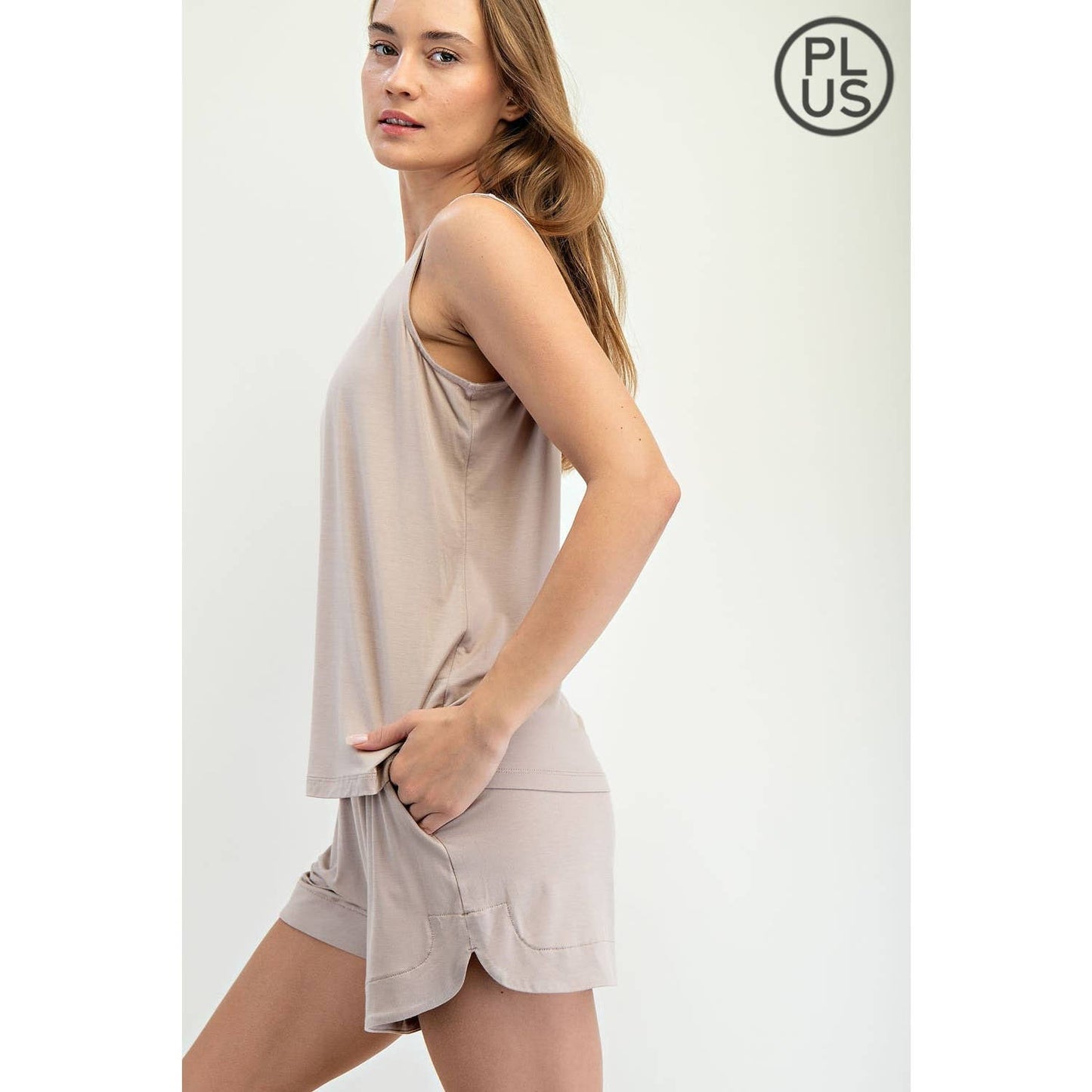 PLUS SIZE VISCOSE MODAL SLEEVELESS TANK: Black / 1X-2X-3X(3-2-1)