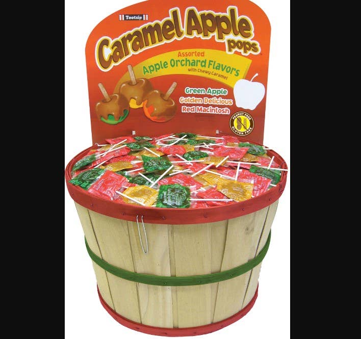 Caramel Apple Orchard Basket Display, 39lb- Approx 1000 Pops