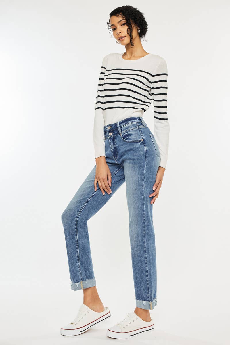 OPEN PACK HIGH RISE SLIM STRAIGHT JENAS-KC20023M: MEDIUM / 3/25