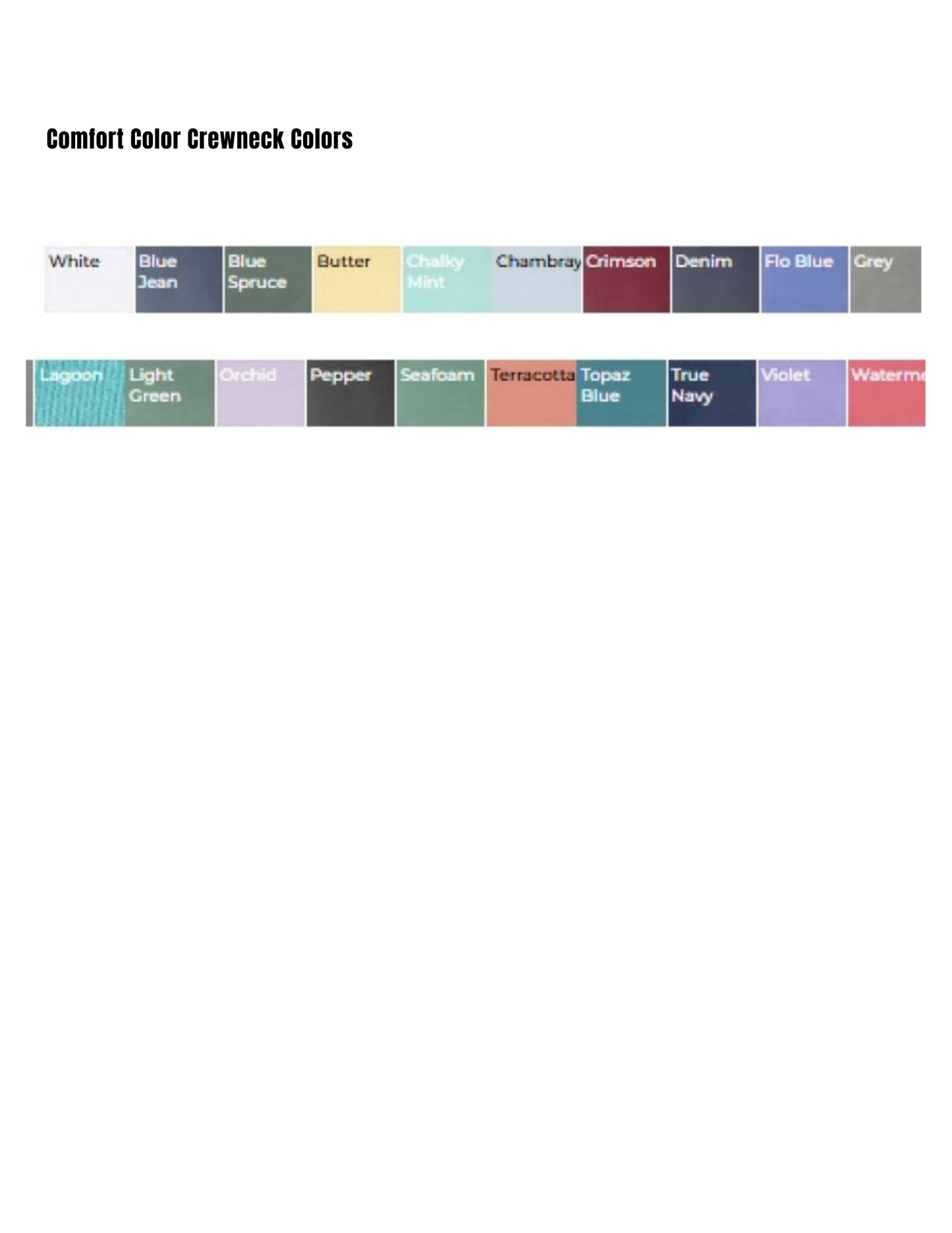 Comfort Colors - Southeast District Health Department