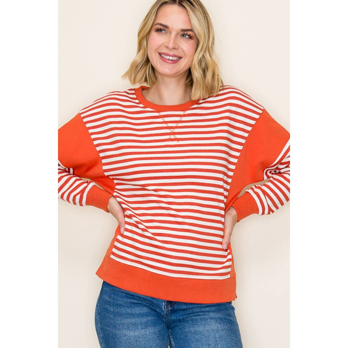 Stripe Sweatshirt - Orange