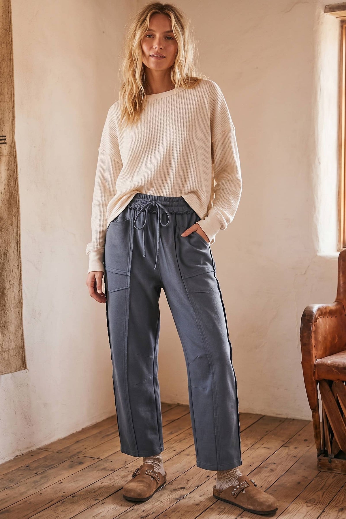 Scuba Raw Edge Barrel Pants