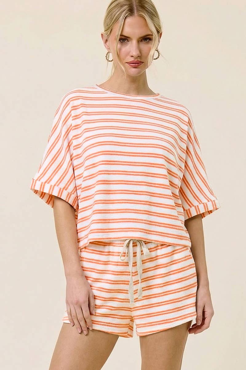 Striped Terry Cloth Shorts