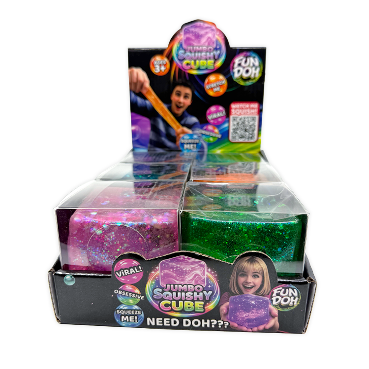 Fun Doh JUMBO Squishy Cube | Viral Assortment - 6/Display: Wholesale Price