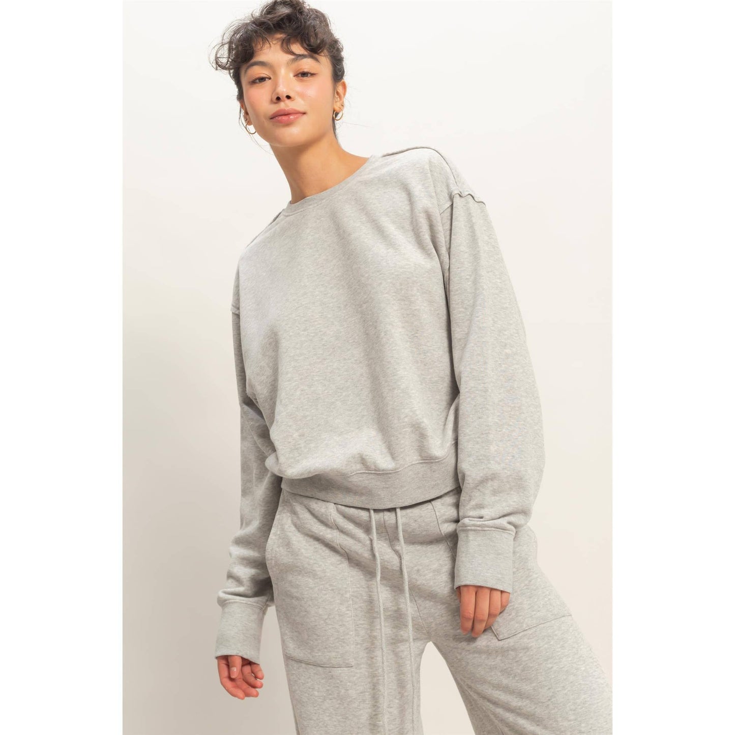Raw Edge Sweatshirt: GRAY