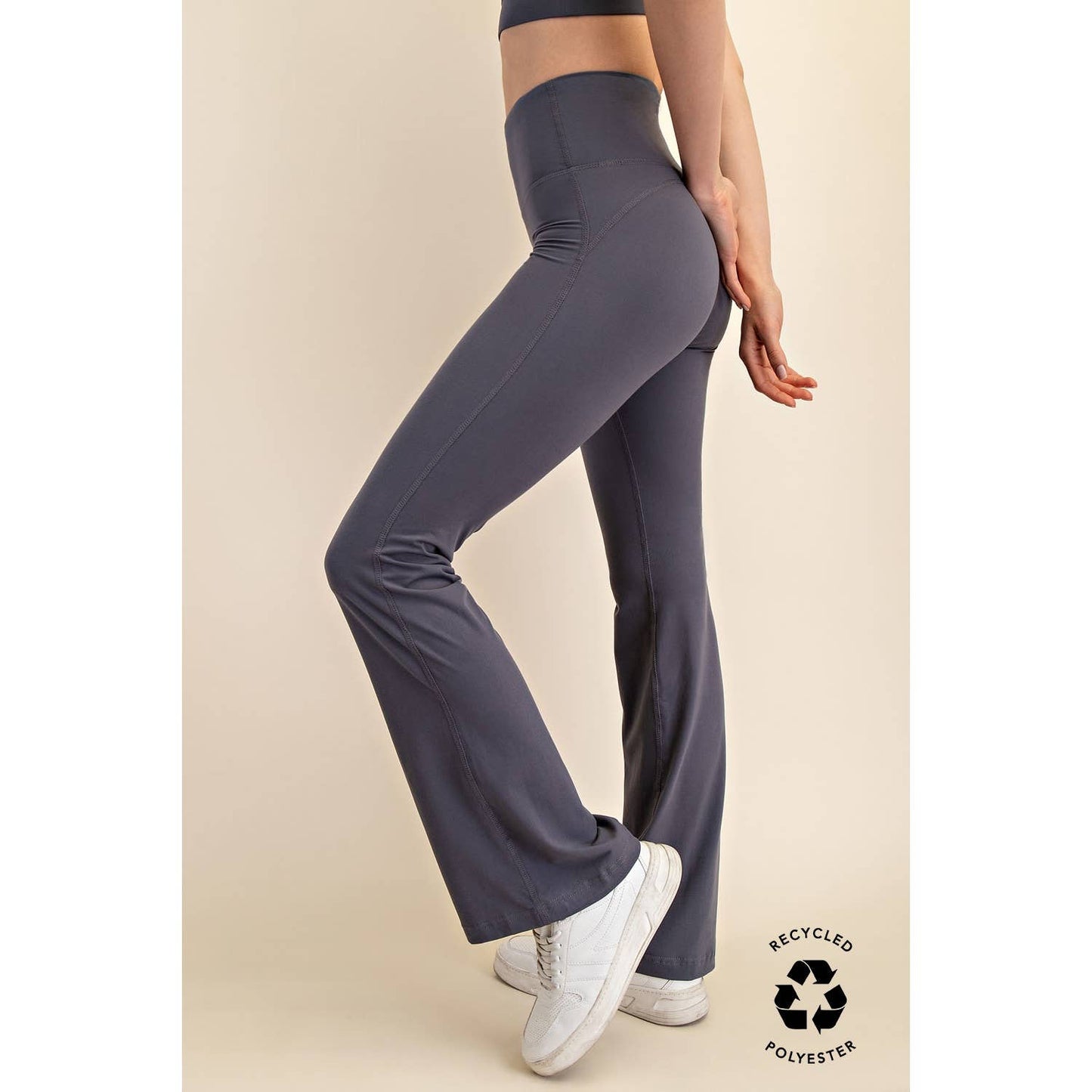 FLARED YOGA PANTS: Kelly Green / S-M-L(2-2-2)