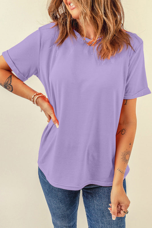 Wisteria Casual Crew Neck Tee