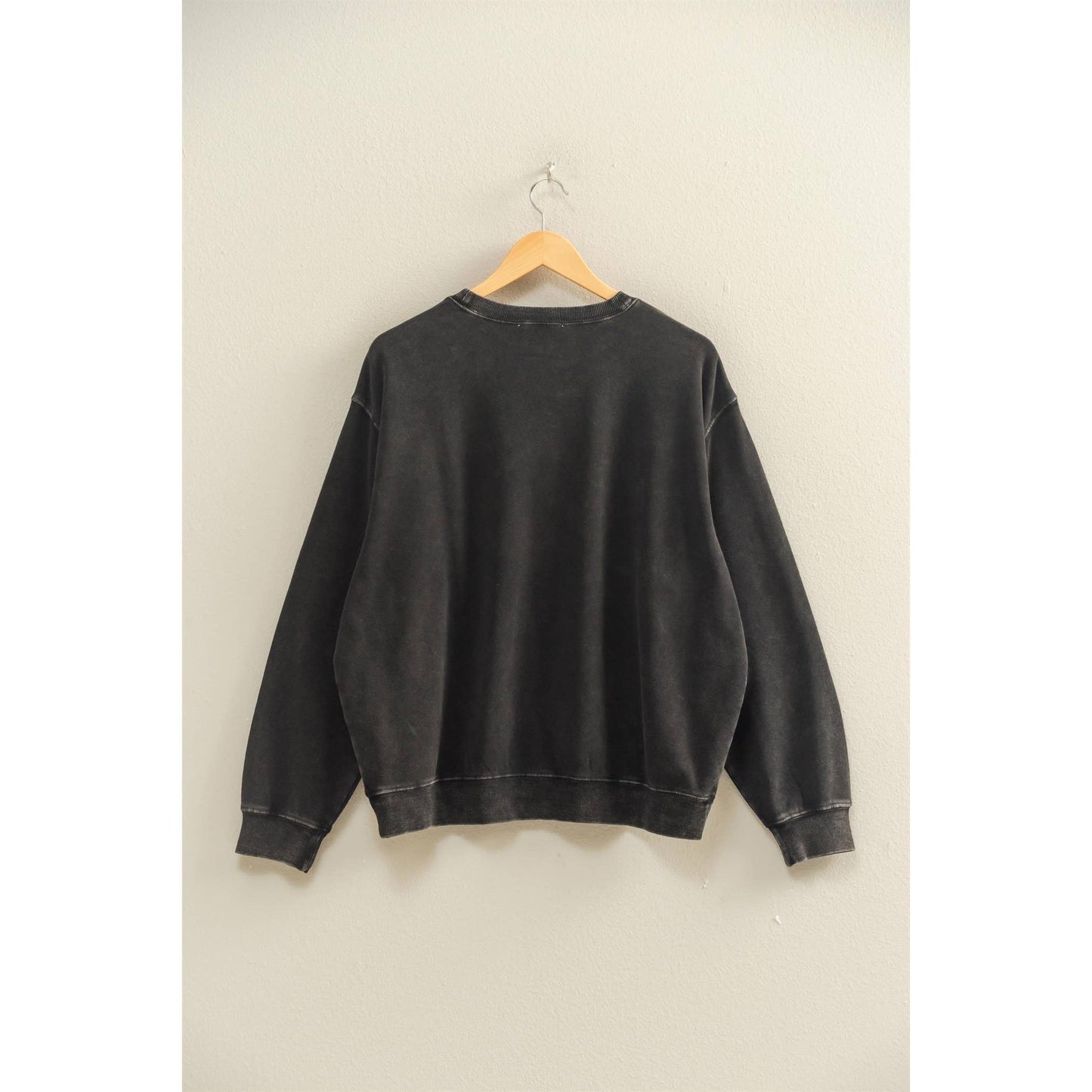 Oversized Mineral Washed Sweatshirt: TAFFY PINK / S-M-L(2-2-2)