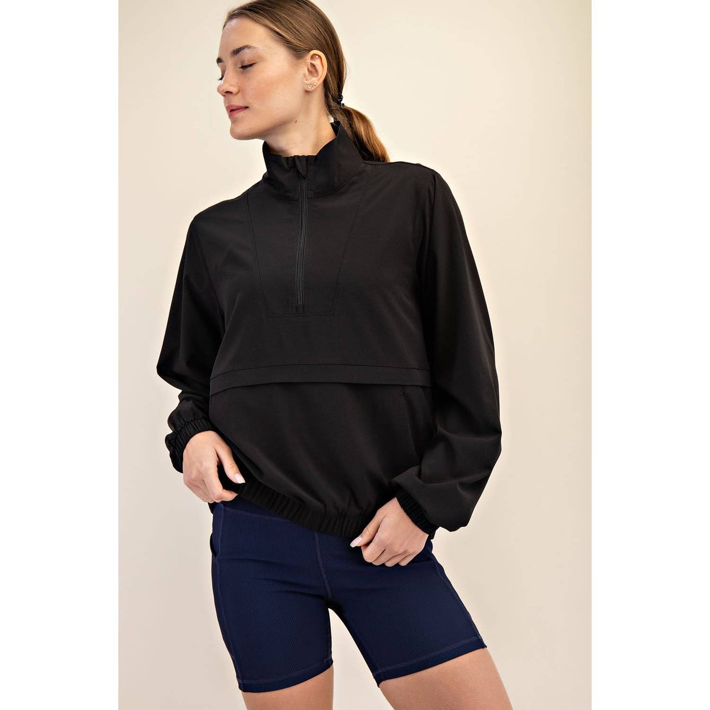 CRINKLE QUARTER ZIP JACKET