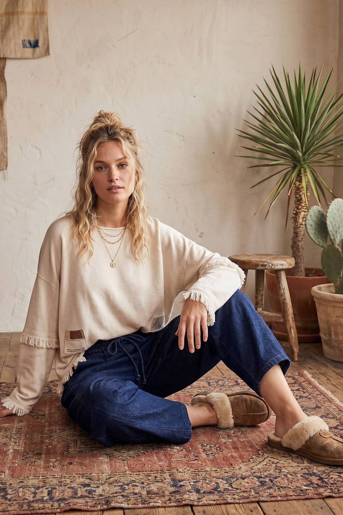 Oversized Washed Barrel Drawstring Pants