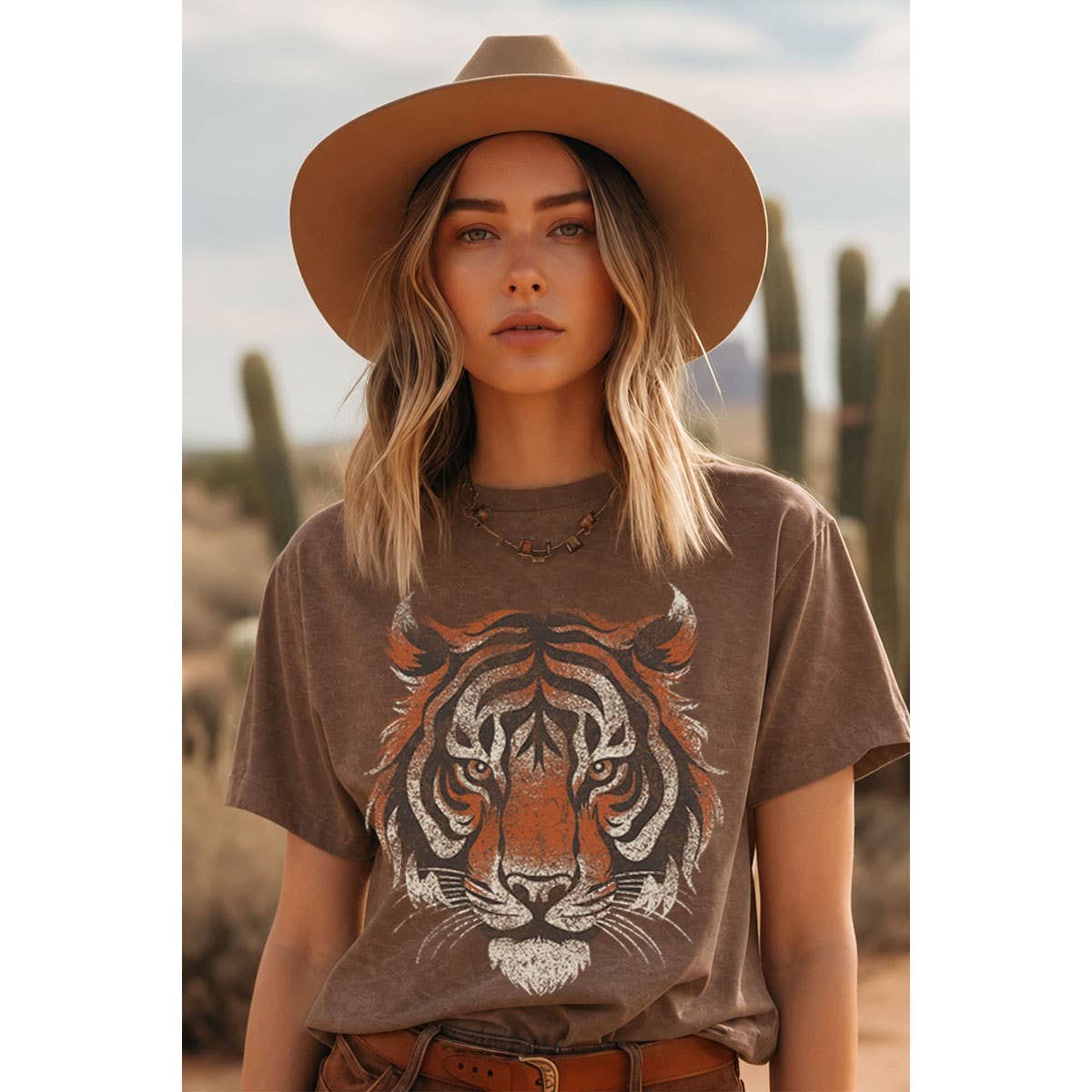 TIGER BIG FACE MINERAL GRAPHIC TEE