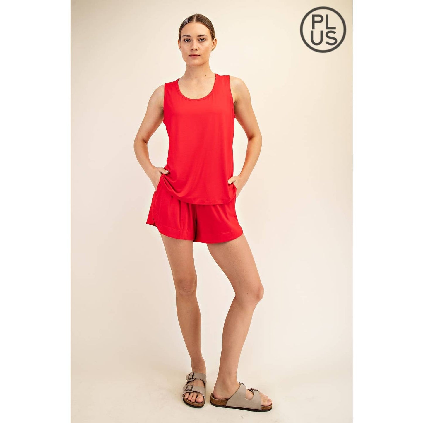 PLUS SIZE VISCOSE MODAL SLEEVELESS TANK: Black / 1X-2X-3X(3-2-1)