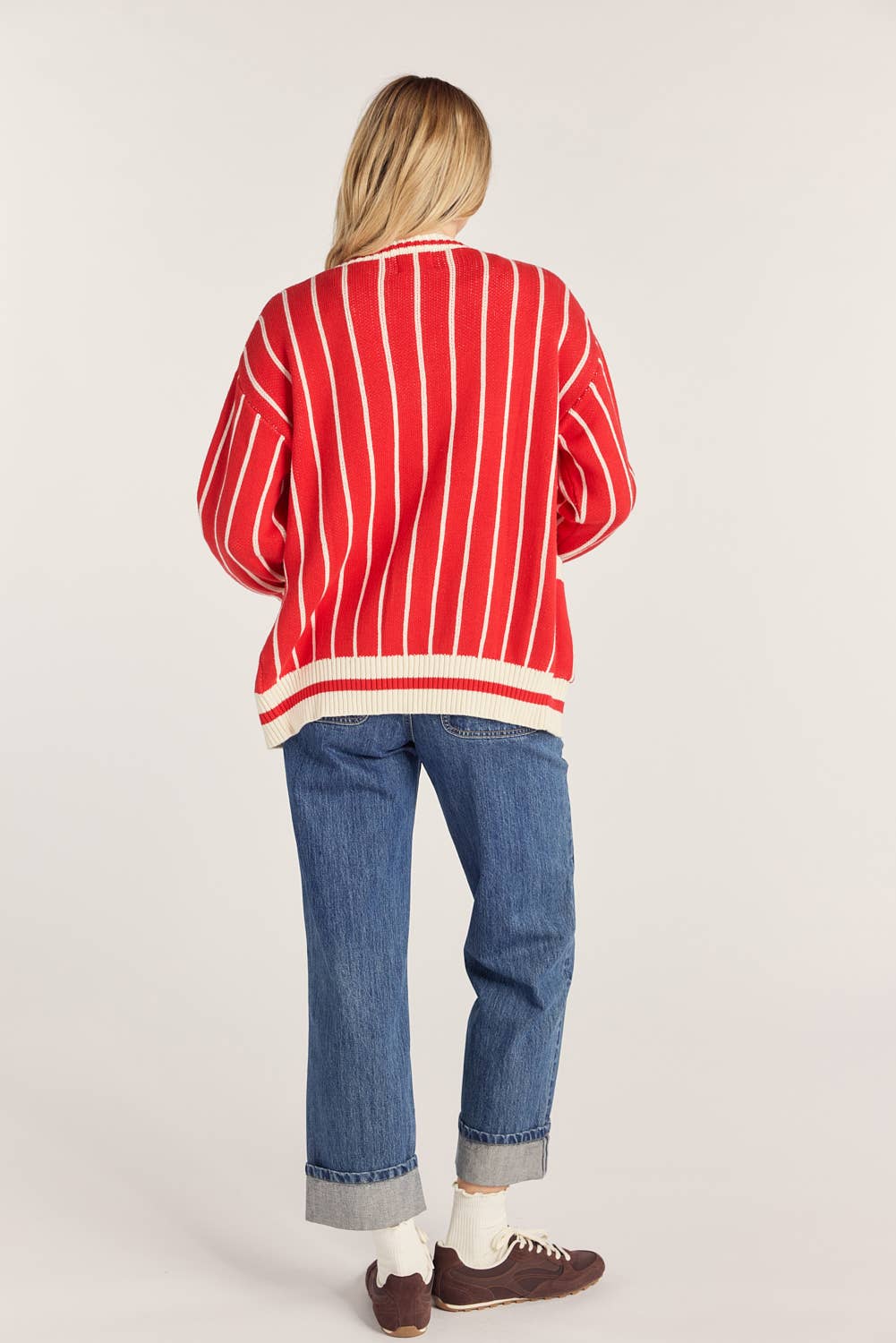 NEBRASKA VARSITY STRIPE CARDIGAN