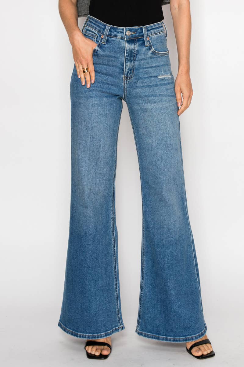 TUMMY CONTROL HIGH RISE SLIM PALAZZO JEANS