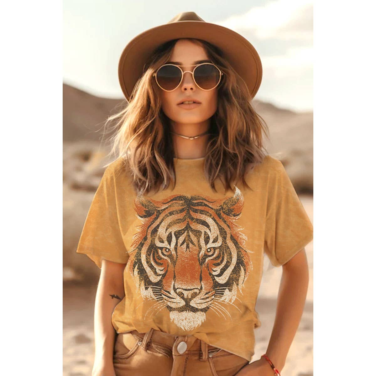 TIGER BIG FACE MINERAL GRAPHIC TEE