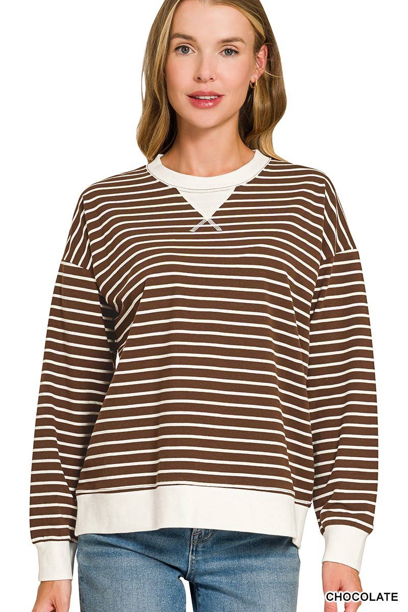 Striped Pullover: CANDY PINK / 2-2-2(S-M-L)