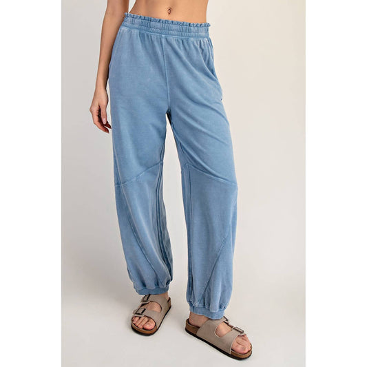 MINERAL WASHED TERRY BUTTER JOGGER PANTS