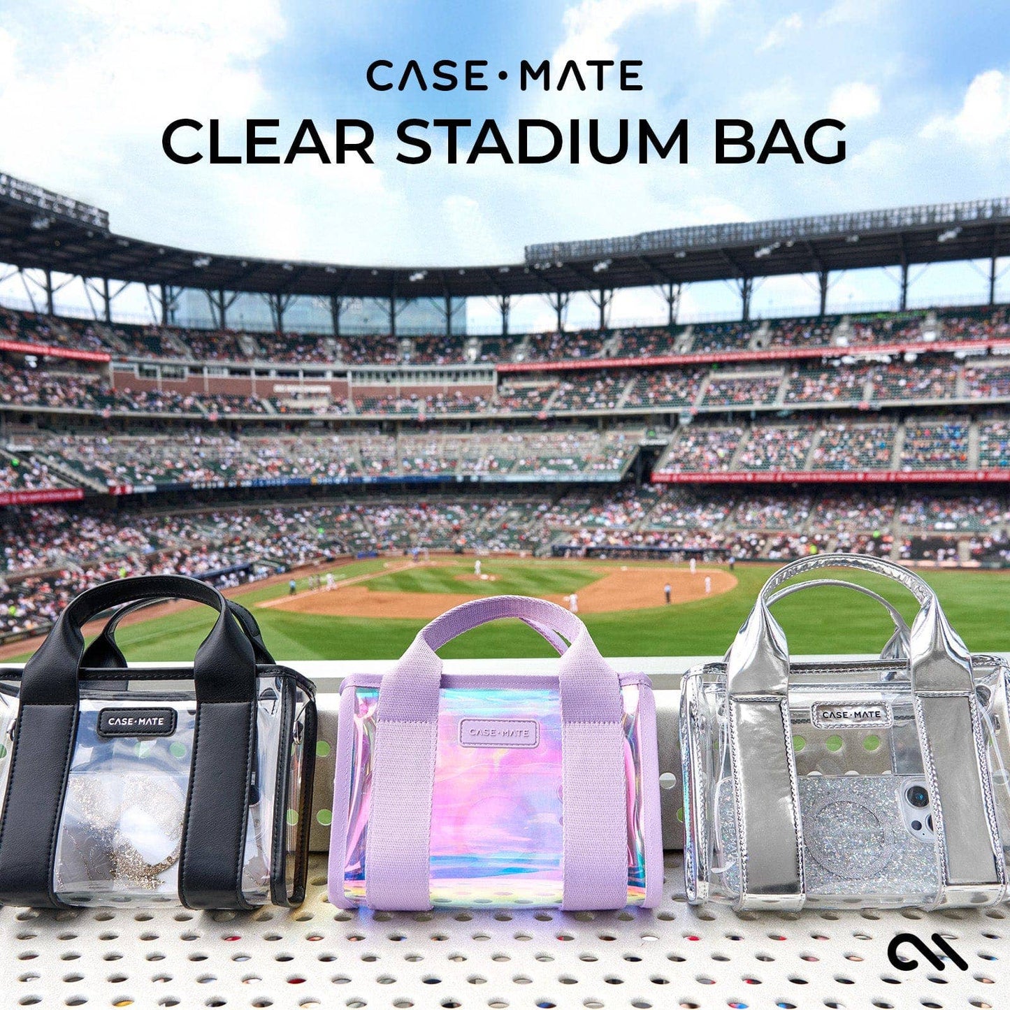 Case-Mate Clear Stadium Bag: Varsity Red Bow