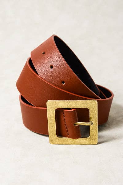 CLASSIC OVERSIZED SQUARE BUCKLE BELTS | FUSCHIA