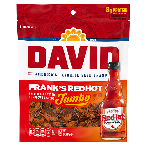David Sunflower Seeds, Frank's RedHot, 5.25oz, 12ct
