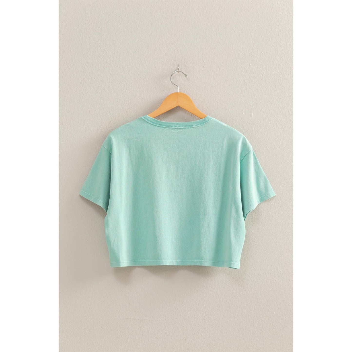 Cropped T Shirt: TURQUOISE
