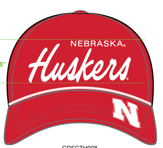 Nebraska Burns Bill Canvas Trucker Hat: RED / O