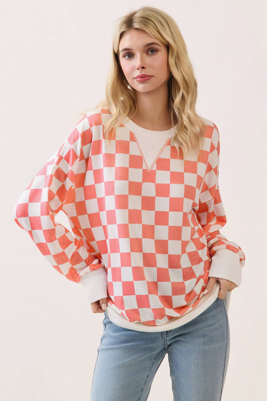 Checkered Drop Shoulder