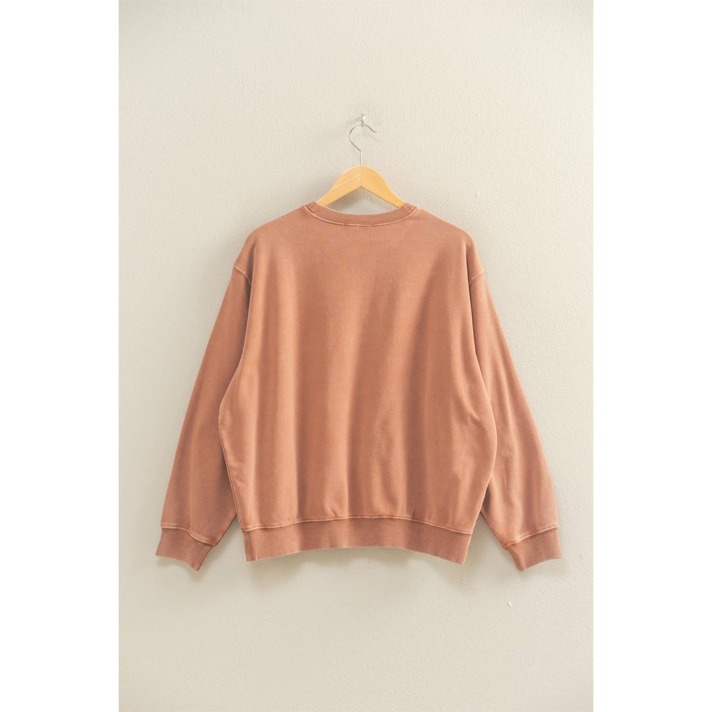 Oversized Mineral Washed Sweatshirt: TAFFY PINK / S-M-L(2-2-2)