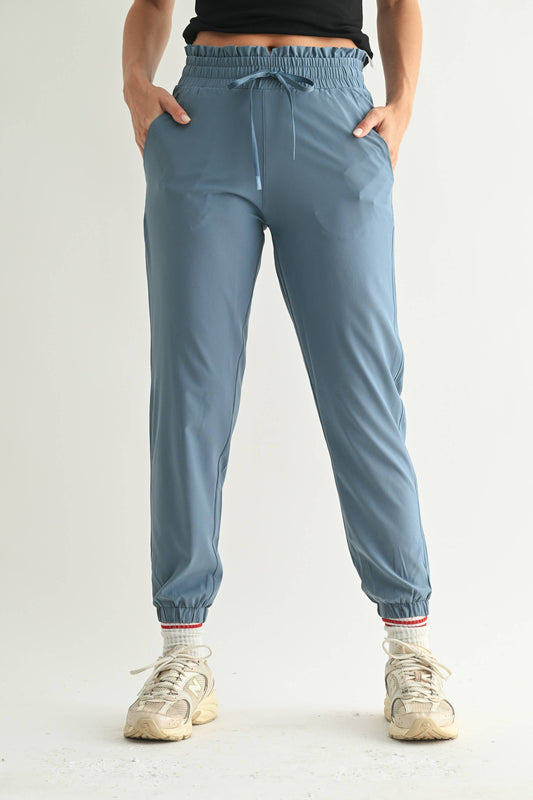 Cuffed Essential Highwaist Joggers: D BLUE
