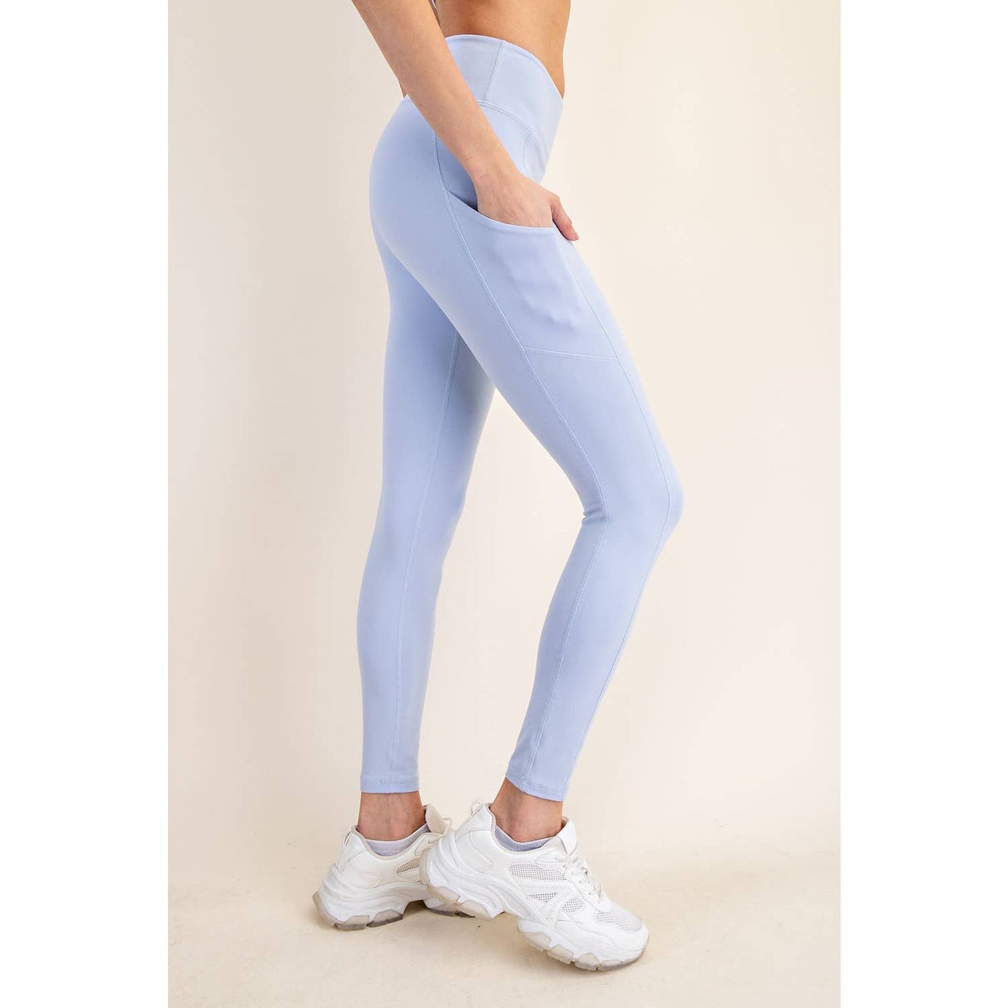 BUTTER BASIC LEGGING WITH POCKETS: Paradise Blue / S-M-L(2-2-2)