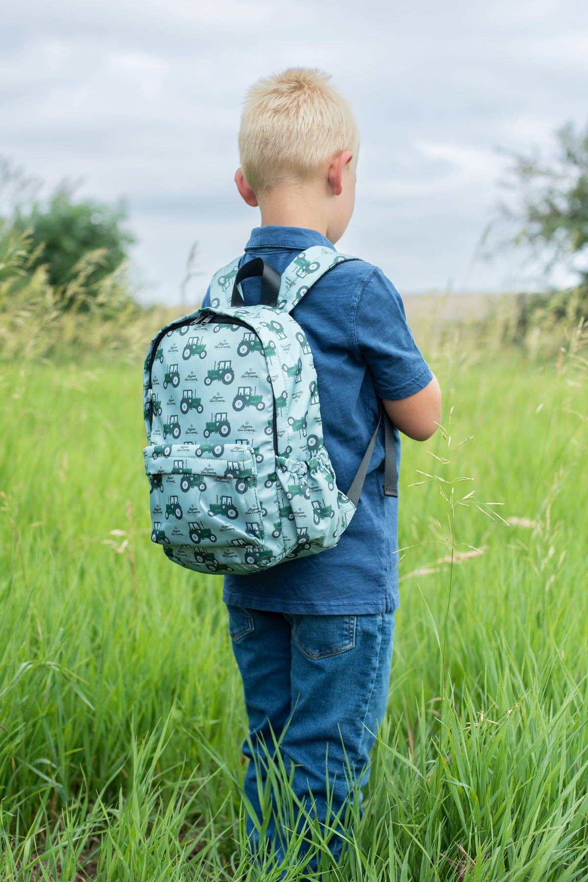 Green Tractor Backpack:17" Standard