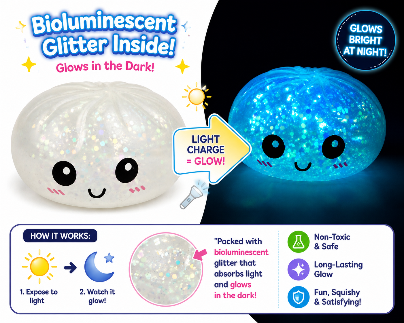 Mystery Glow in the Dark Dumpling Squishy MSDS10