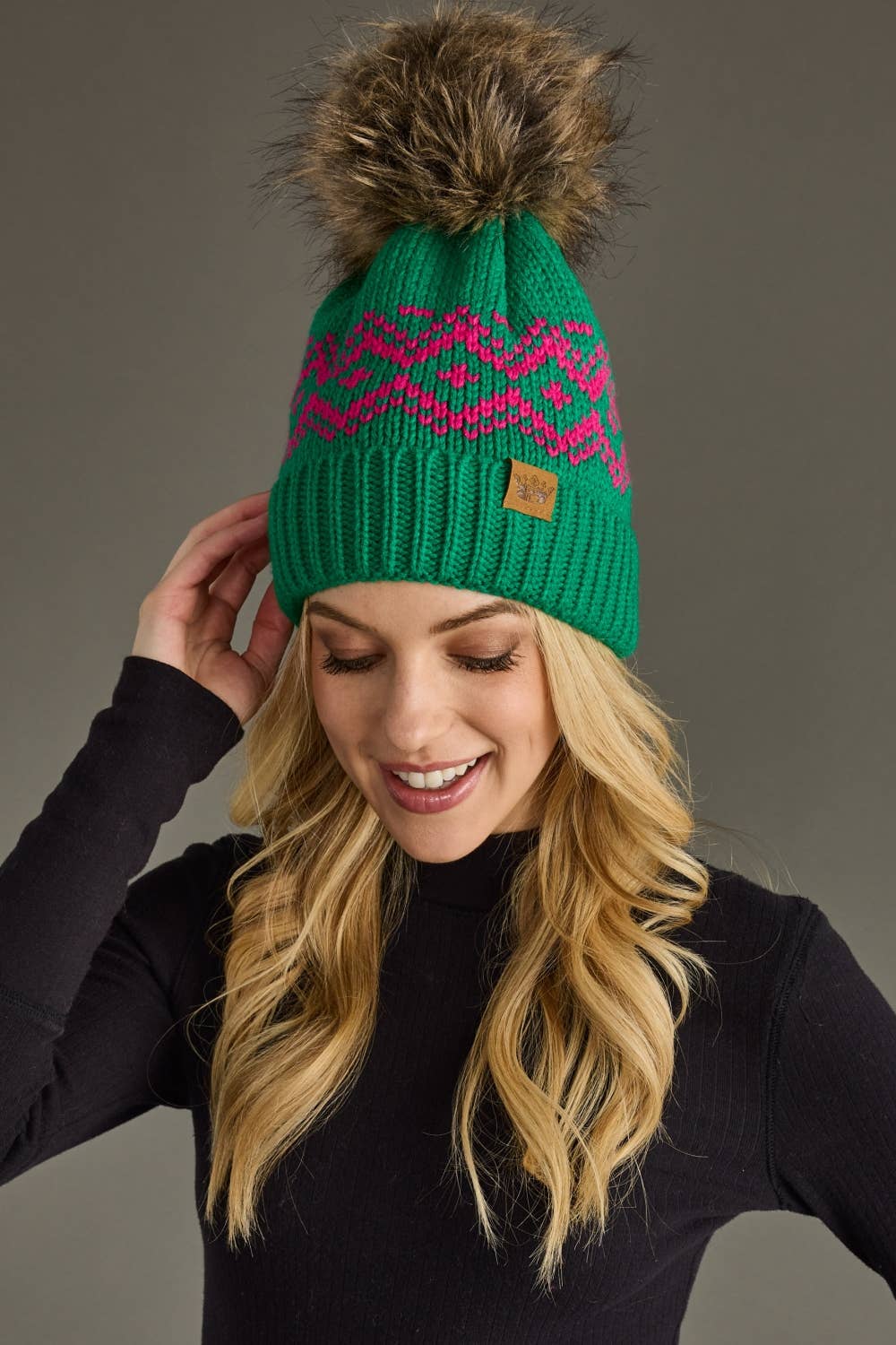 Speckled Pattern Pom Hat