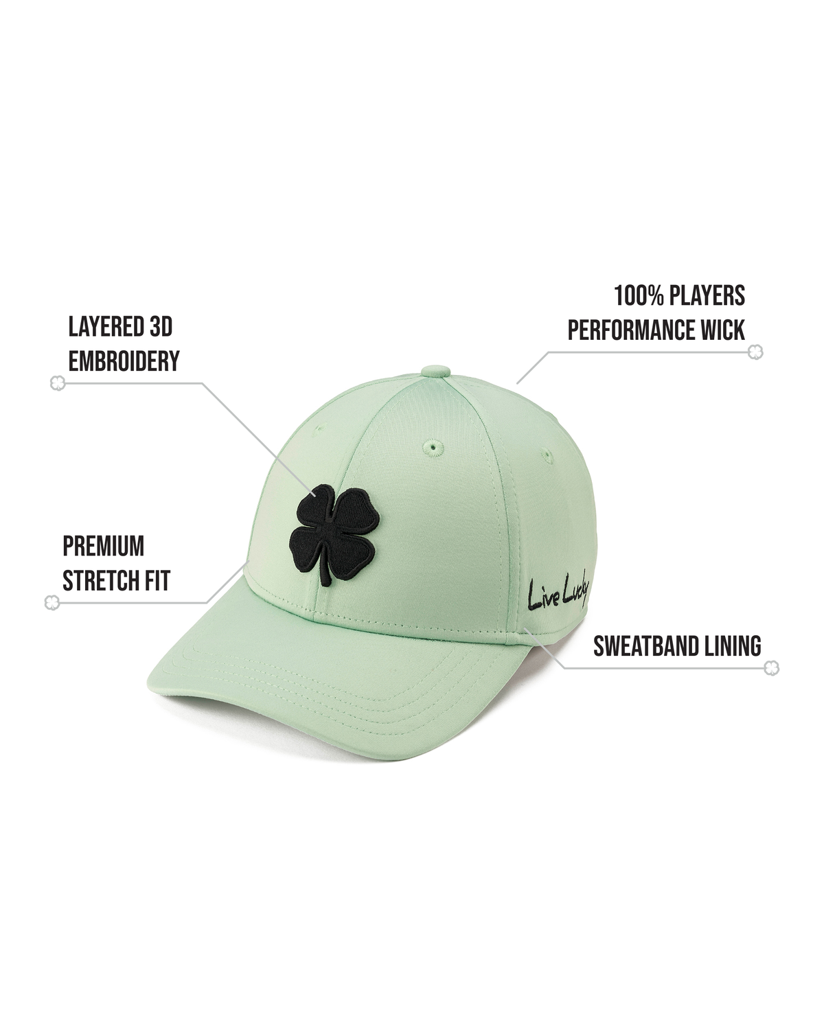 Premium Clover 142 Green Fitted Performance Hat: L/XL