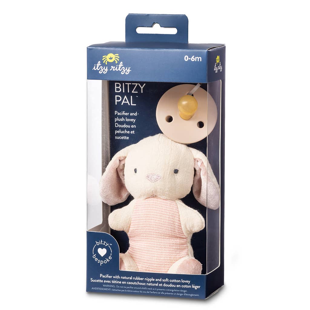 *NEW OPTIONS* Bitzy Pal Natural Rubber Pacifier & Plush: Bear