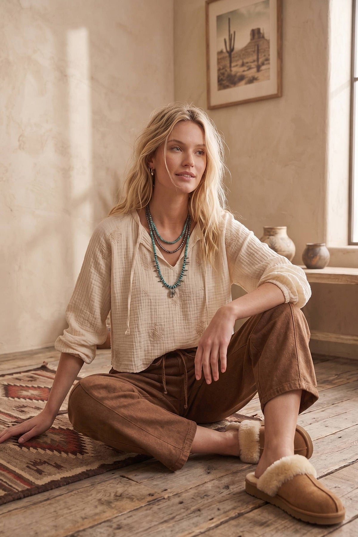 Oversized Washed Barrel Drawstring Pants