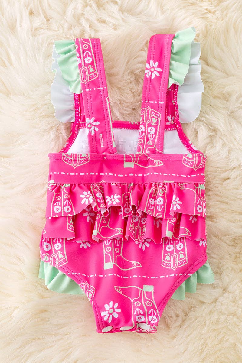 Fuchsia boot swimsuit