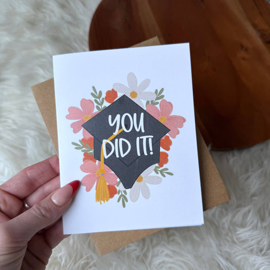 "You did it!" Floral Graduation Celebration Card
