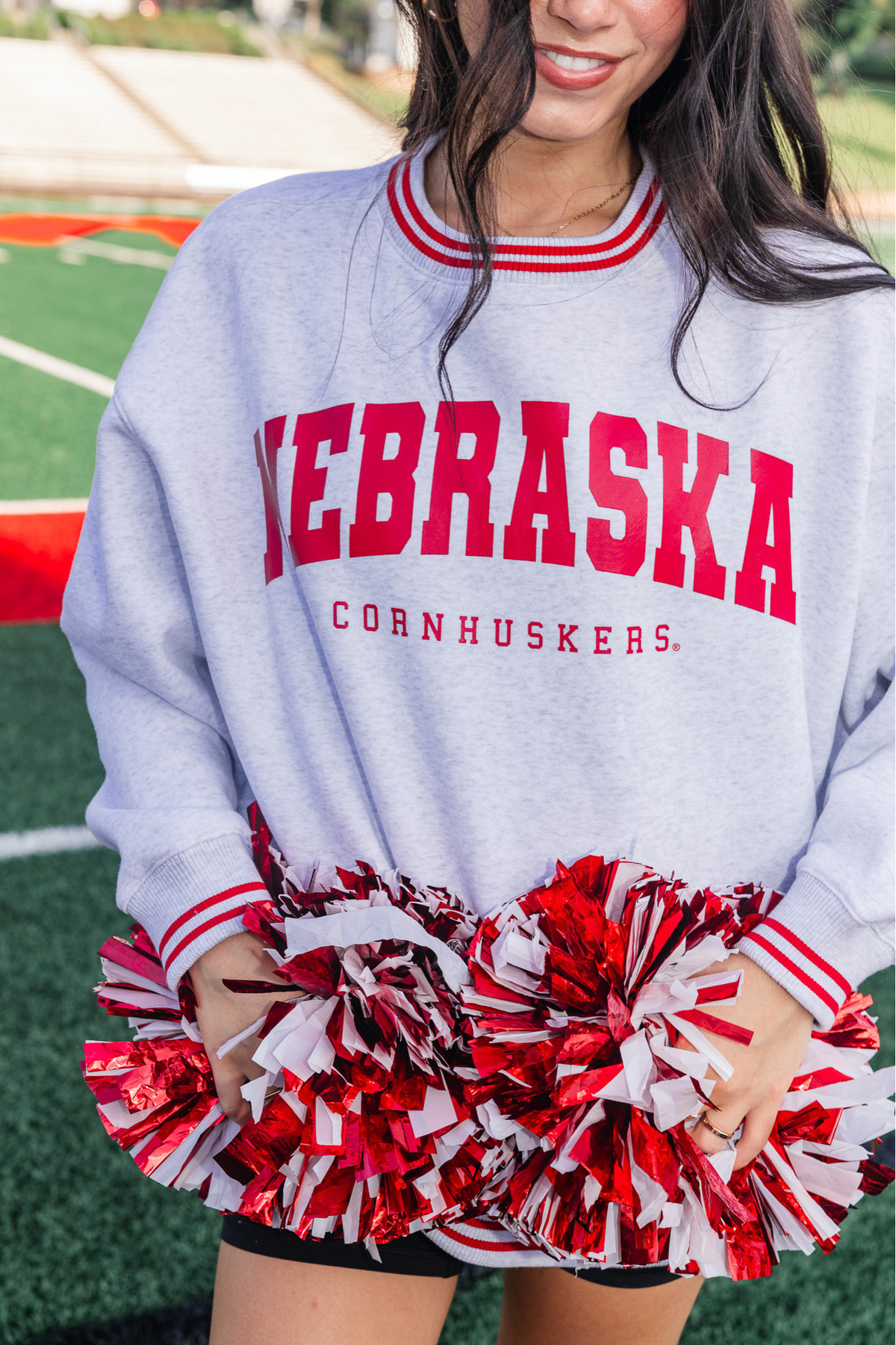 Nebraska Cornhuskers Varsity Crew: Grey / Small