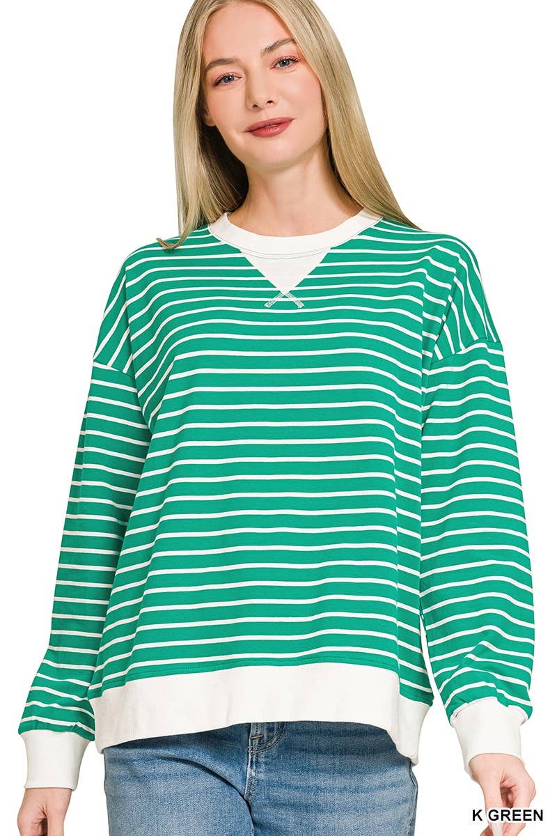 Striped Pullover: CANDY PINK / 2-2-2(S-M-L)