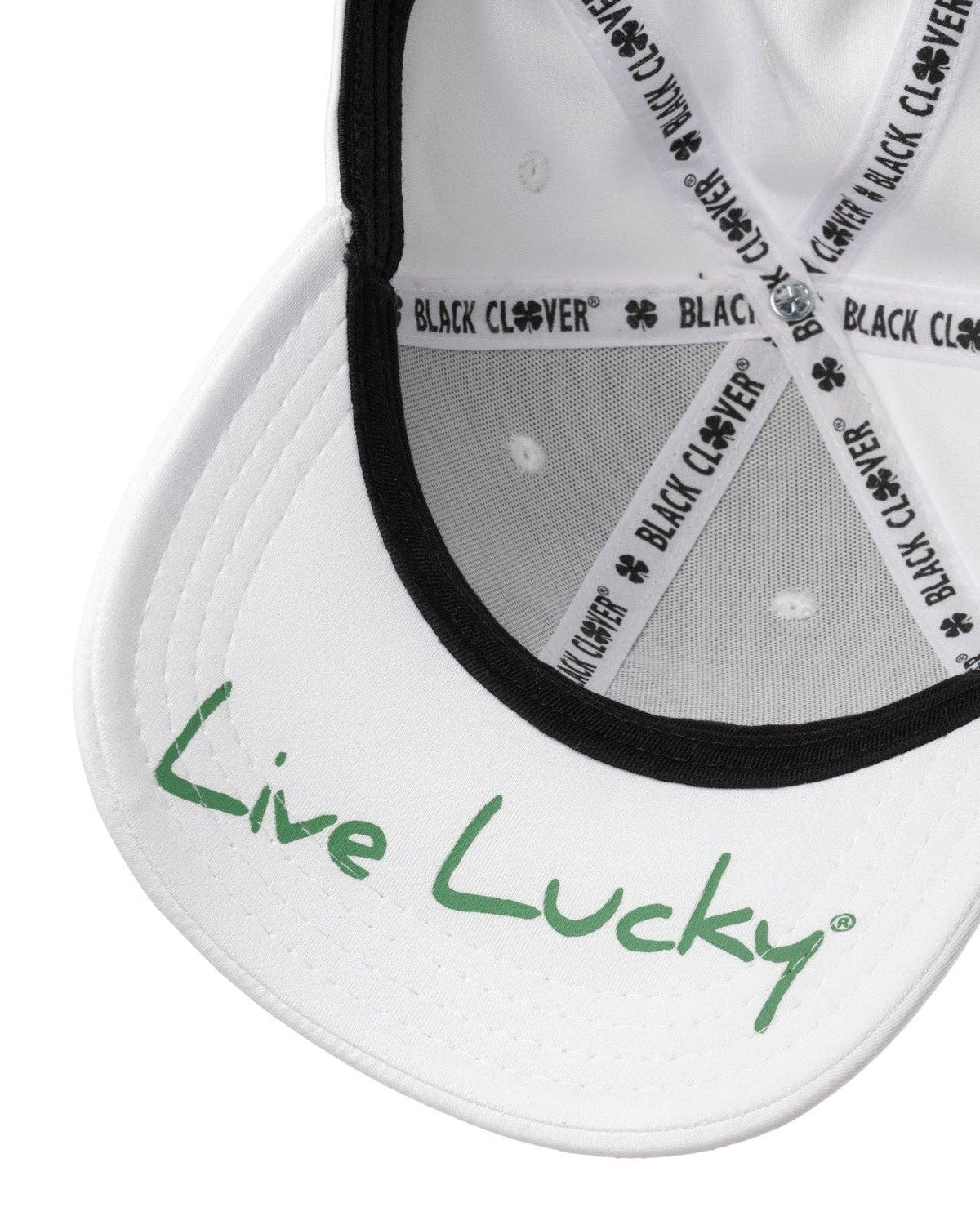 Premium Clover 16 White Fitted Performance Hat