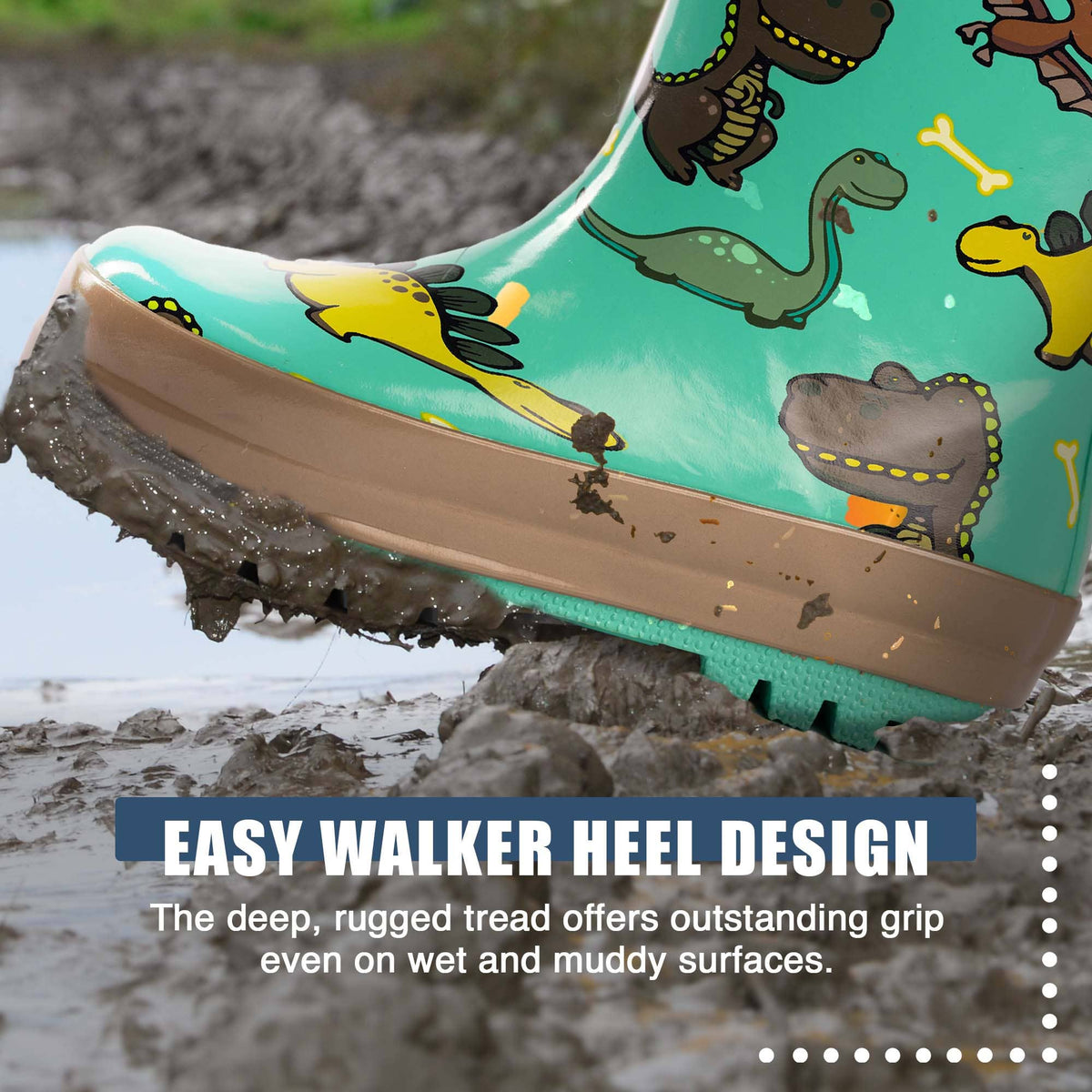 Norty Waterproof Rubber Rain Boots for Kids - Boys & Girls -: 13 Little Kid